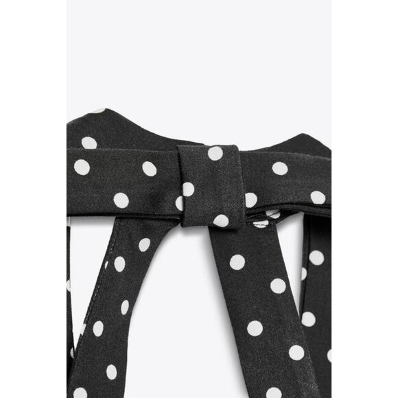 ZARA POLKA DOT HALTER SHORT DRESS - Picture 6 of 6